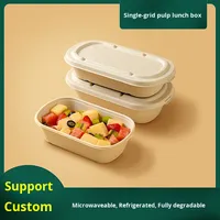 Milieuvriendelijke Lunchboxen Voor Wegwerppapier Met Deksel Biologisch Afbreekbare Voedselverpakking Voor Afhaalmaaltijden
