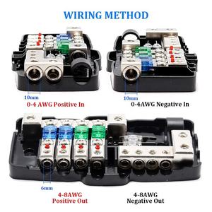 Porte-fusible <span class=keywords><strong>ANL</strong></span> à 4 voies multifonctionnel à LED pour stéréo de voiture avec masse Mini ANS Boîte à fusibles Bloc de distribution 30A 60A 80A - Product Image 6