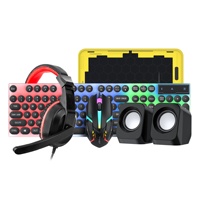 Ensemble clavier, souris, casque et haut-parleurs de jeu filaires USB T-WOLF TF250, kit 5-en-1 éclairé