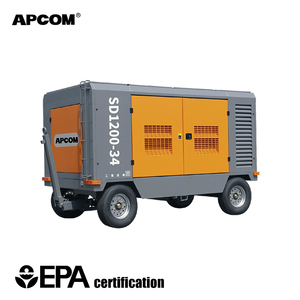 Compresseur d'air diesel monté sur remorque 700-1100cfm 18bar 20bar 22bar 25bar pour travaux de construction tout-terrain - Product Image 2