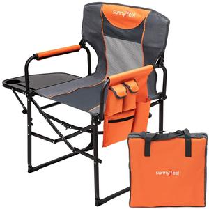 كرسي تخييم قابل للطي عالي الجودة بتصميم كرسي المخرج، محمول للاسترخاء في الهواء الطلق، مصنوع من الفولاذ ومناسب للحدائق مع طاولة جانبية - Product Image 6