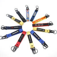 Porte-clés personnalisé avec logo imprimé en typographie, en alliage de zinc durable, thème sportif, avec dragonne en nylon