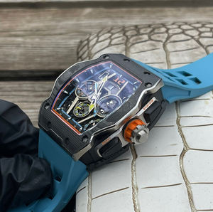 Reloj de Pulsera Deportivo para Hombre 2026, Moderno, Correa Blanca, Caja de Fibra de Carbono, Esfera Esqueleto Multifuncional, Cronógrafo - Product Image 3