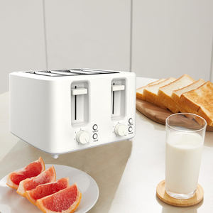 Four à <span class=keywords><strong>pain</strong></span> électrique domestique Snack Maker Boîtier en plastique complet Contrôle du brunissement à 7 niveaux <span class=keywords><strong>Grille</strong></span>-<span class=keywords><strong>pain</strong></span> à sandwich à 4 trancheuses - Product Image 4