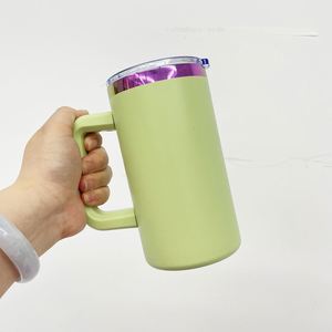20 Pack Logo Custom Laser Engraved Gifts <b>Mirror</b> Rainbow Plated 20Oz Tumbler Mugs With Removable <b>Plastic</b> Handle - Product Image 2