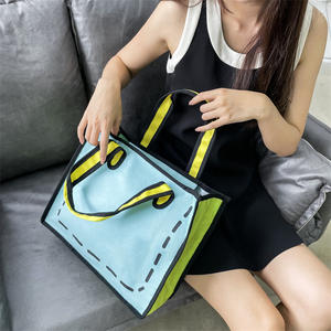 Kore atlama INS tarzı sevimli 3d çizim formu karikatür çanta noel hediyesi kağıt 2d komik alışveriş çantası - Product Image 6