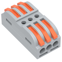 Connecteurs de fils à levier mini compacts 3 entrées 3 sorties 32A 250V en cuivre pur, bornier rapide isolé à ressort à enfoncement