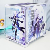 Caja de PC para Juegos de Escritorio Mini MATX de Torre Media Personalizada con Panel de Vidrio Templado de Vista Completa de Tres Lados