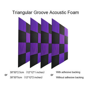 Panneaux acoustiques insonorisants HENGJIU à rainures triangulaires haute densité, réduction du bruit et contrôle <span class=keywords><strong>de</strong></span> l'écho pour home cinéma - Product Image 1
