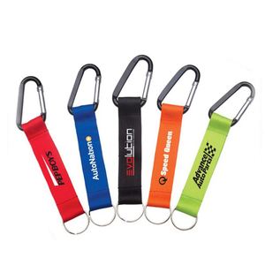 Wholesale Zinc Alloy Carabiner Keychain with Custom Logo Short <b>Lanyard</b> Durable <b>Polyester</b> Material Digital Printing - Product Image 2