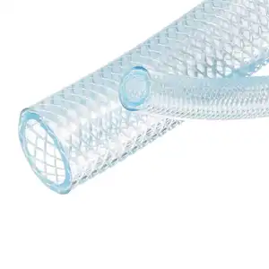 Tuyau d'eau flexible en plastique de couleur claire, 1/2 pouces, 3/4 pouces, tuyau renforcé en fibre de PVC