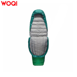 Saco de dormir Woqi Mummy, verde, de nailon, 3 estaciones, longitud estándar, transpirable, relleno de plumón, para adultos - Product Image 4