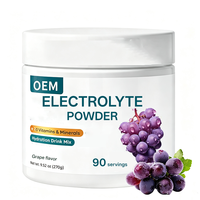 Poudre d'électrolytes en vrac OEM 270g 9,52 oz 90 portions Saveur Raisin Fournisseur Distributeur Marque Personnalisée