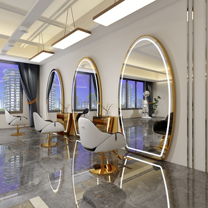 Miroir de <span class=keywords><strong>salon</strong></span> LED à écran tactile intelligent moderne et à la mode Miroir de <span class=keywords><strong>salon</strong></span> de coiffure mural rond pour <span class=keywords><strong>salon</strong></span> de coiffure - Product Image 1