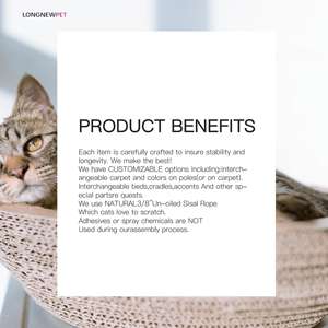 Longnew Pet Sisal Hoch Kätzchen Kratzen Post Spielzeug Große Katze Turm Condo Baum für Verkauf - Product Image 3