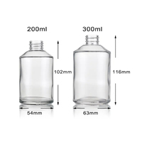 Distributeur de savon en verre transparent de 6.7 oz Bouteille de pulvérisation de 200ml Bouteille en verre transparent épais avec pompe antirouille pour savon liquide à l'huile essentielle