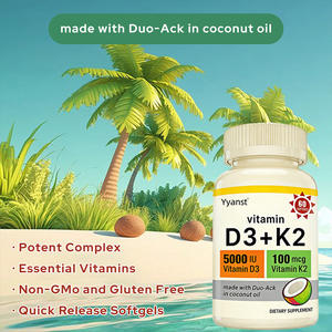 Cápsulas de Gel Suave con Vitamina D3+K2 a Base de Aceite de Coco Virgen Saludable OEM/ODM para Adultos - Bajo en Azúcar y Grasa, Apoya la Salud de las Articulaciones y los Huesos - Product Image 5