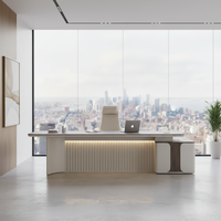 Bureaux de direction modernes en forme de L pour ordinateur, en bois, pour patron, manager, PDG, ensemble de luxe avec chaises et table, personnalisation de meubles