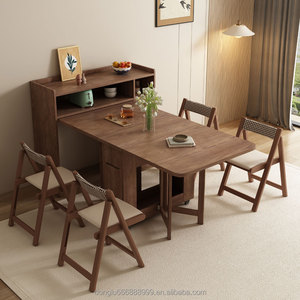 Modern çok fonksiyonlu kare yemek masası uzatılabilir mermer ahşap Set küçük hane için yerden tasarruf - Product Image 6
