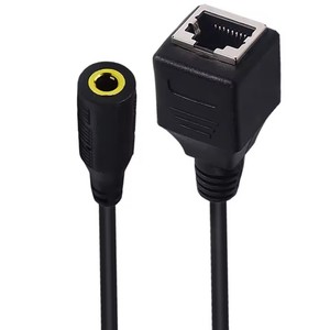 Cable <span class=keywords><strong>adaptador</strong></span> de audio TRS de 0.2m con conector <span class=keywords><strong>macho</strong></span> y hembra de 3.5mm <span class=keywords><strong>a</strong></span> conector hembra RJ45 para Ethernet, utilizado en la computadora. - Product Image 5