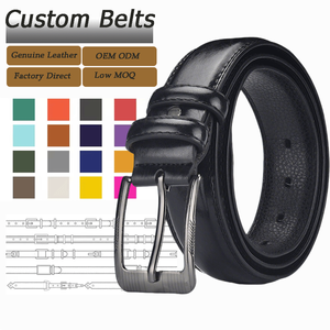 Factory Custom Adjustable Black Men's Alloy <b>Pin</b> Buckle Genuine Leather Belts Manufacturer - Product Image 1