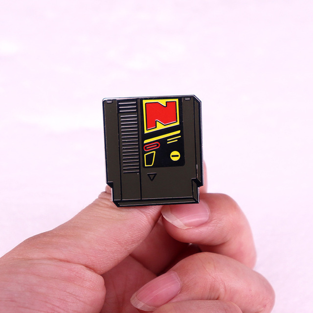 Retro Gaming Console Cartridge Collectible Badge