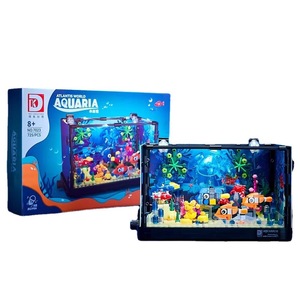 Sea World Baustein Set <span class=keywords><strong>Clown</strong></span> Fish coral Wasser pflanzen Quallen Aquarium Modell Aquatic ökologische Ziegel Spielzeug - Product Image 1