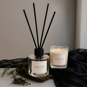 AIKUN Manufacturers Wholesale Fashion Aromatherapy Glass <b>Candles</b> Non-Flame Pure Natural Luxury Aromatherapy <b>Set</b> - Product Image 2