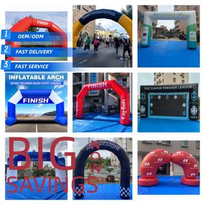 Vente en gros <span class=keywords><strong>pas</strong></span> <span class=keywords><strong>cher</strong></span> porte de départ et d'arrivée pour Marathon arches publicitaires gonflables d'entrée sport arc-en-ciel géant avec ballon - Product Image 3