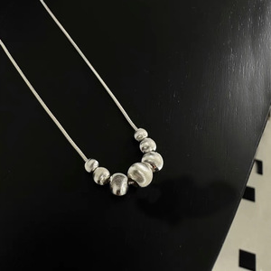Collar de plata de ley S925 con diseño de hueso de serpiente, cuentas de ojo de gato cepilladas, cadena para clavícula, para mujer, uso diario. - Product Image 3