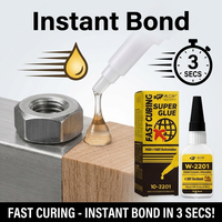 Adhésif acrylique bicomposant haute performance W-2201, colle à séchage rapide 20G, liquide instantané pour le travail du bois et l'emballage