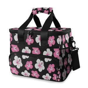 กระเป๋าเก็บความเย็นลายดอกชบาแบบฮาวายสำหรับอาหารกลางวัน รุ่นใหม่ล่าสุด พกพาสะดวกสำหรับปิกนิก - Product Image 1