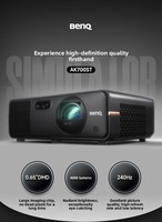 Projecteur laser BenQ AK700ST 4000 lumens ANSI 4K UHD à courte focale DLP 3D 240Hz HDR USB pour simulation de golf professionnelle et home cinéma