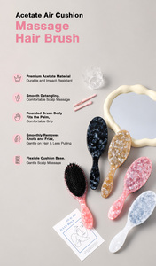 แปรงนวดผมเซลลูโลสอะซิเตทแบบขายส่ง สำหรับการดูแลเส้นผมประจำวัน - Product Image 6