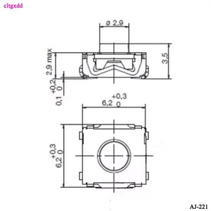 Microinterruptor Táctil Electrónico para Llave de Control Remoto de Automóvil Volkswagen Haila Importado de Francia, 6*6*3.5MM, KSC221J LFS - Product Image 4