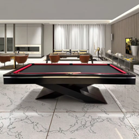 Mesa de billar de 9 bolas americana personalizada directa de fábrica, mesa de billar de lujo para juegos en casa de 7/8/9 pies con patas de madera maciza y pizarra superior