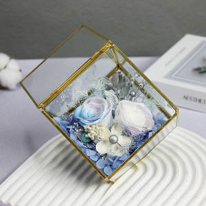 TC ฝาครอบแก้วดอกกุหลาบดอกไม้นิรันดร์ของขวัญวันวาเลนไทน์สำหรับผู้หญิงที่เก็บรักษาดอกไม้สำเร็จ - Product Image 5