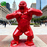 Statue de gorille décorative en résine de fibre de verre pour centre commercial extérieur