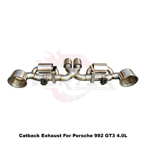 Vortex Acoustic Tuning Stainless Steel <b>Exhaust</b> With Vacuum Valve Fits Porsche 992 GT3 4.0L Sport Muffler - Product Image 4