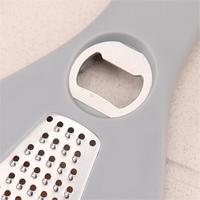 3-in-1 multifunctionele roestvrijstalen en plastic gember-knoflookrasp flesopener mini zester voor citroen, nootmuskaat, knoflook en gember