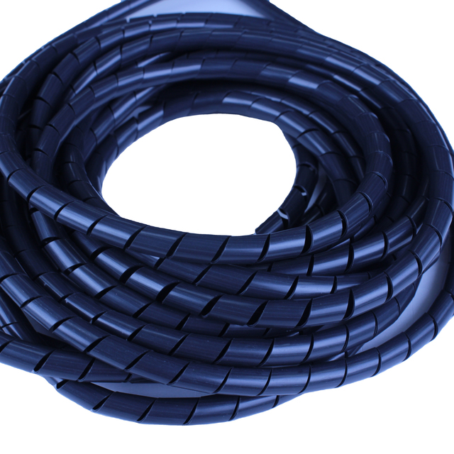 Flexible Spiral Wrap Tube Cable Wire Black Car Wire/Phone Charger Cable Protector Computer Management Cord Wrap for Electronic