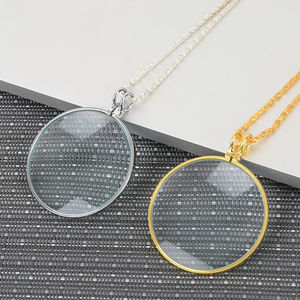 <span class=keywords><strong>Loupe</strong></span> de <span class=keywords><strong>lecture</strong></span> portable 5x en alliage de zinc écologique argentée pour la protection des yeux des personnes âgées – Cadeaux de bienvenue - Product Image 2