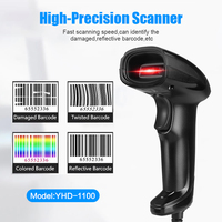 Lector de Códigos de Barras Económico Directo de Fábrica, Protección IP45, Escáner de Códigos de Barras Láser 1D con Cable USB para Control de Inventario en Supermercados