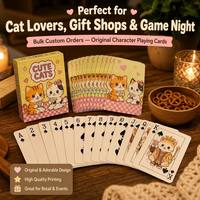 Cartes à Jouer Personnalisées de Dessins Animés, Cartes de Tarot Écologiques, Durables, Portables, Personnages Mignons Personnalisés, Boîte Cadeau Familiale en Papier