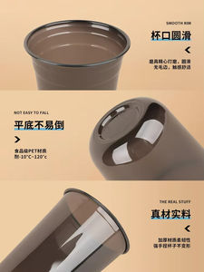 Tazas de té de la leche desechables PET negras gruesas de calibre 90 personalizadas taza de plástico a prueba de fugas de bebidas frías de café comercial con tapa - Product Image 3