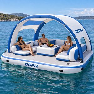 Piattaforma Galleggiante Gonfiabile Personalizzata con Bar Acquatico, Terrazza Relax e Tettoia Ombreggiante per Hotel Costieri, <span class=keywords><strong>Spiagge</strong></span> e Parchi Acquatici - Product Image 4
