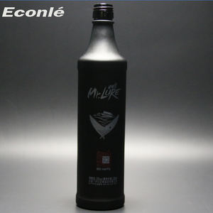 Recubrimiento en aerosol negro 500ml 700ml 750ml Botella de vodka de licor de vidrio con impresión personalizada Bouteille En Verre Avec Bouchon - Product Image 5