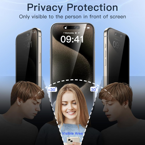 Protector de pantalla de privacidad de vidrio templado antiespía para <span class=keywords><strong>iPhone</strong></span> - Product Image 5