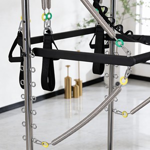 Premium Dayanıklı Ticari Siyah Alüminyum Pilates Reformer, Kuleli Ayarlanabilir Başlıklı Pilates Yatağı, Stüdyo İçin Pilates Makinesi - Product Image 4