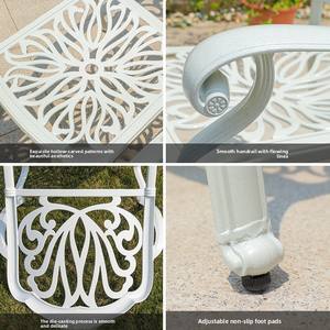 ชุดโต๊ะเก้าอี้อลูมิเนียมหล่อแบบจีนใหม่ สไตล์เรียบหรู ทันสมัย สำหรับ 4 ที่นั่ง ใช้กลางแจ้ง ระเบียง ลานบ้าน ทนทาน - Product Image 3